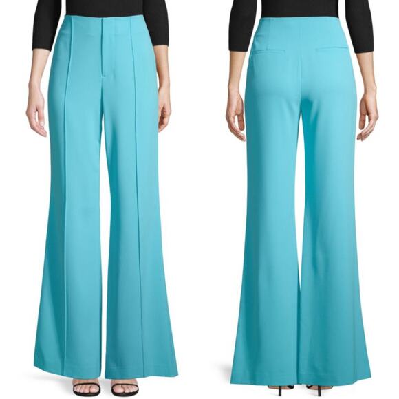 Alice + Olivia Dylan‎ Wide Leg Palazzo Pants Bluebird Size 4 - Picture 1 of 10